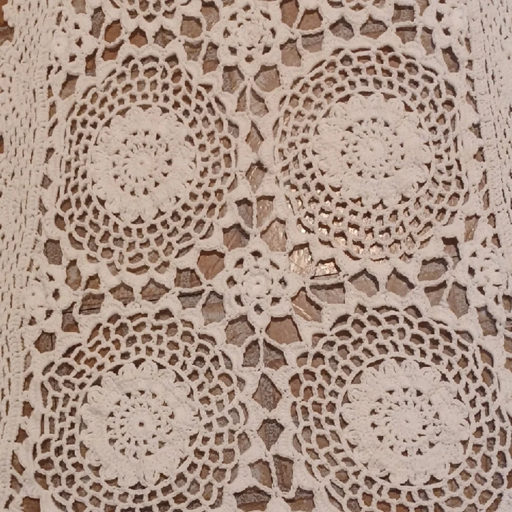 Hand Crocheted Table Runner And Dollies 100 Percent Cotton